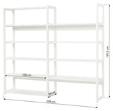 Hoppekids Storey Shelf - 2 sections w. 8 shelves - 100 cm