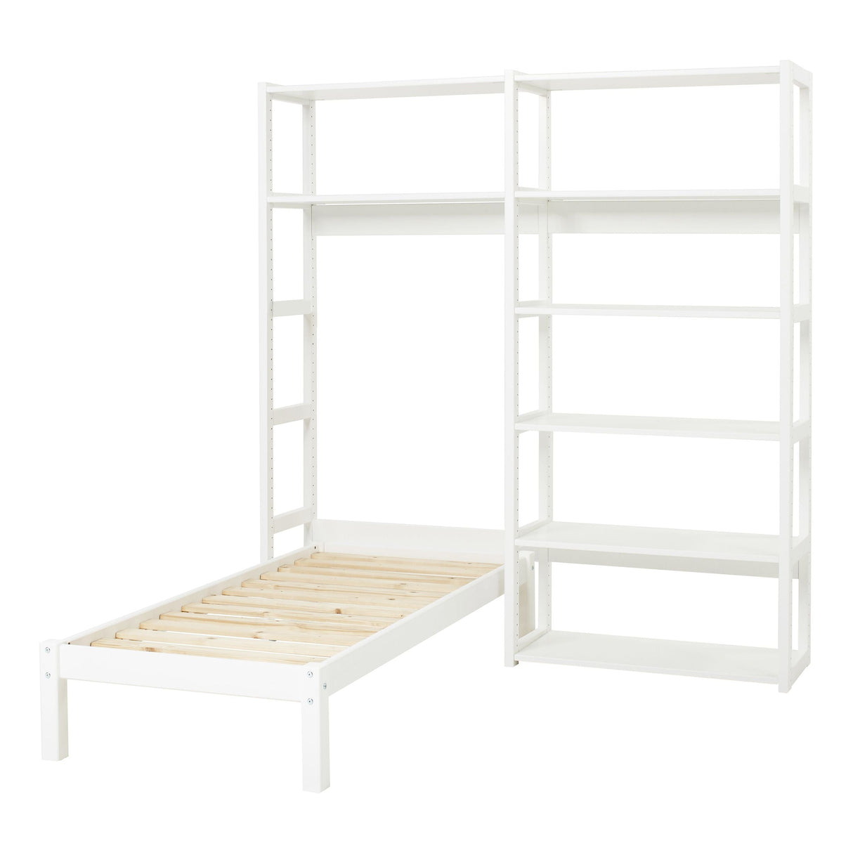 Storey Shelf, 2 sections with 8 shelves and bed - 160x70 cm