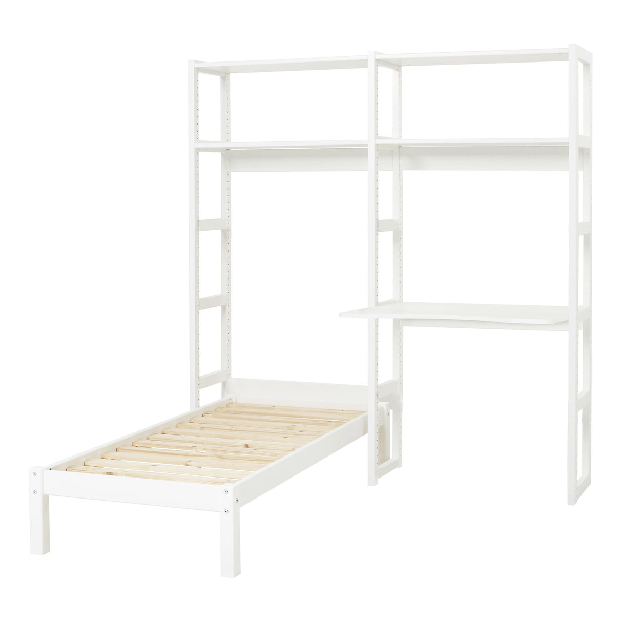 Hoppekids Storey Shelf - 2 sections w/4 shelves, 80 cm writing board and bed