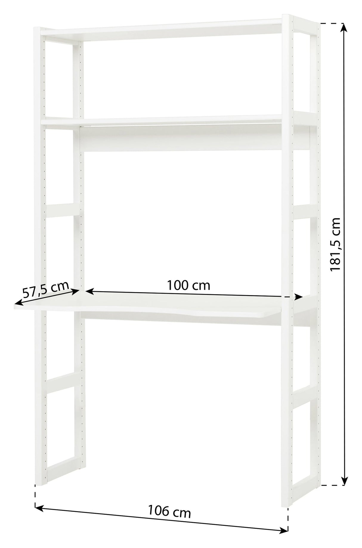 Hoppekids Storey Shelf - Section w. 2 shelves and writing board