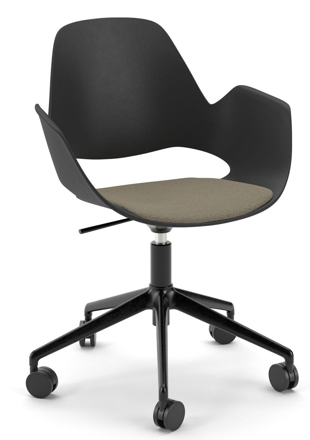 Falk Office Chair, Black, Beige seat cushion