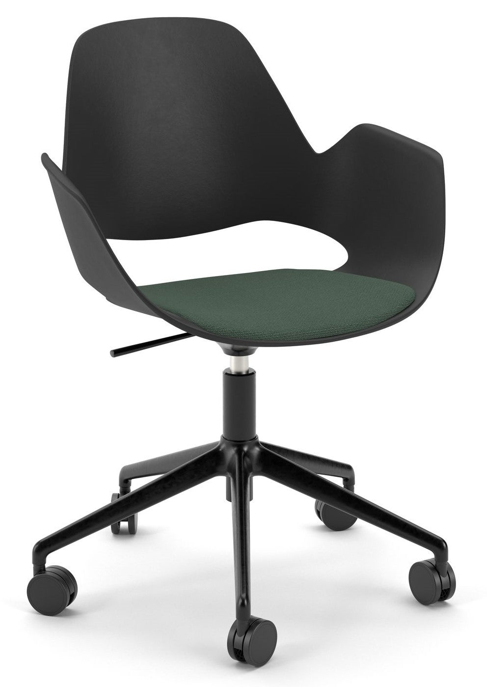 Falk Office Chair, Black, Green seat cushion