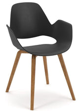 Falk Dining Chair, Oak Legs, Black