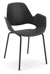 Falk Dining chair, Metal legs, Black