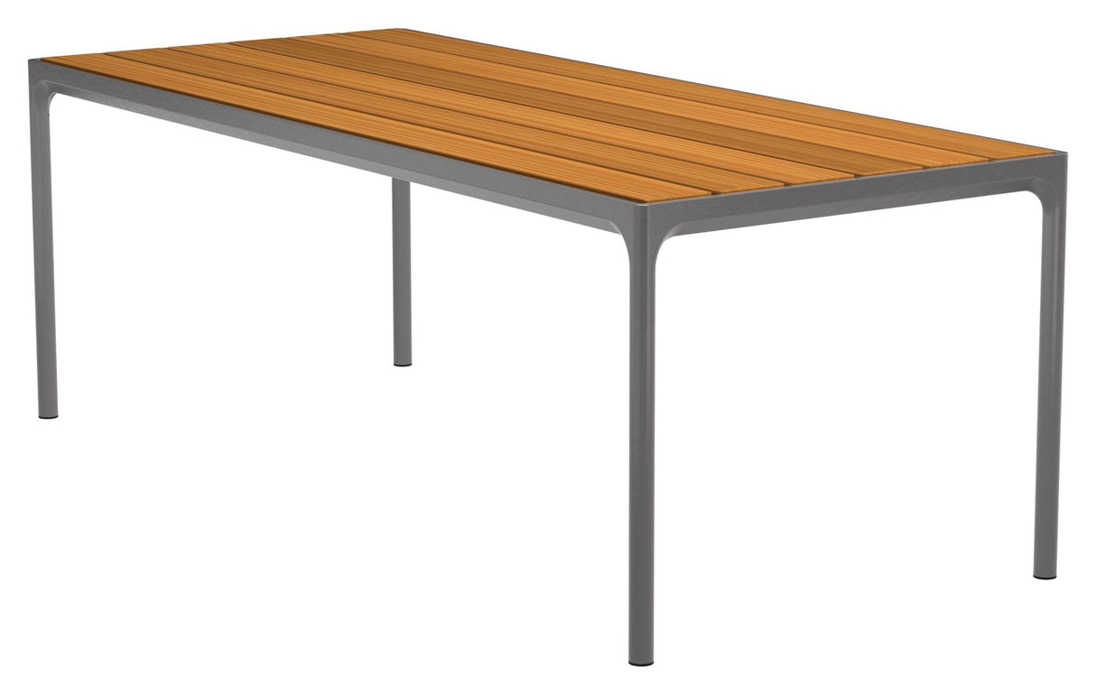 HOUE, FOUR Garden table 210x90, Dark gray/Bamboo