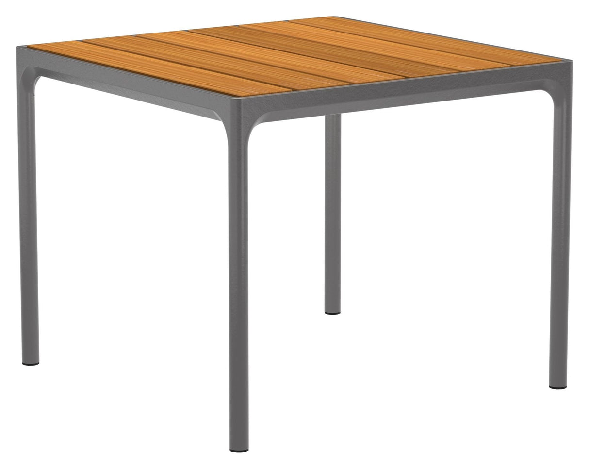 HOUE, FOUR Garden table 90x90, Dark gray/Bamboo