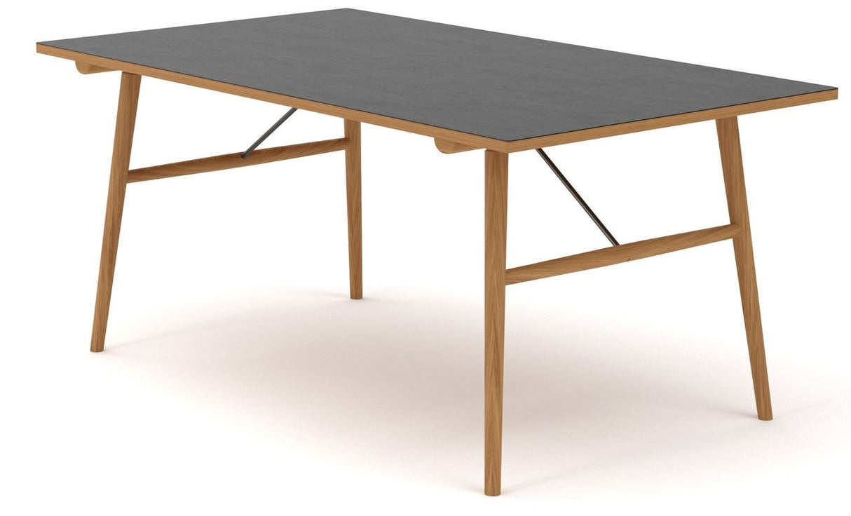 Hekla Dining table 168cm, Black linoleum, Oak