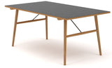 Hekla Dining table 168cm, Black linoleum, Oak