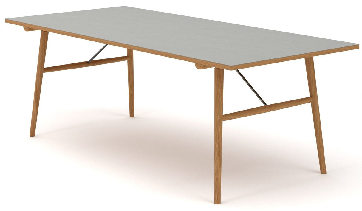 Hekla Dining table 208cm, Gray linoleum, Oak