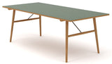 Hekla Dining table 208cm, Green linoleum, Oak