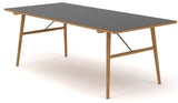 Hekla Dining table 208cm, Black linoleum, Oak