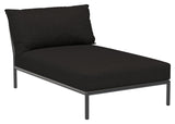 LEVEL 2 Chaise longue, Charcoal Sunbrella