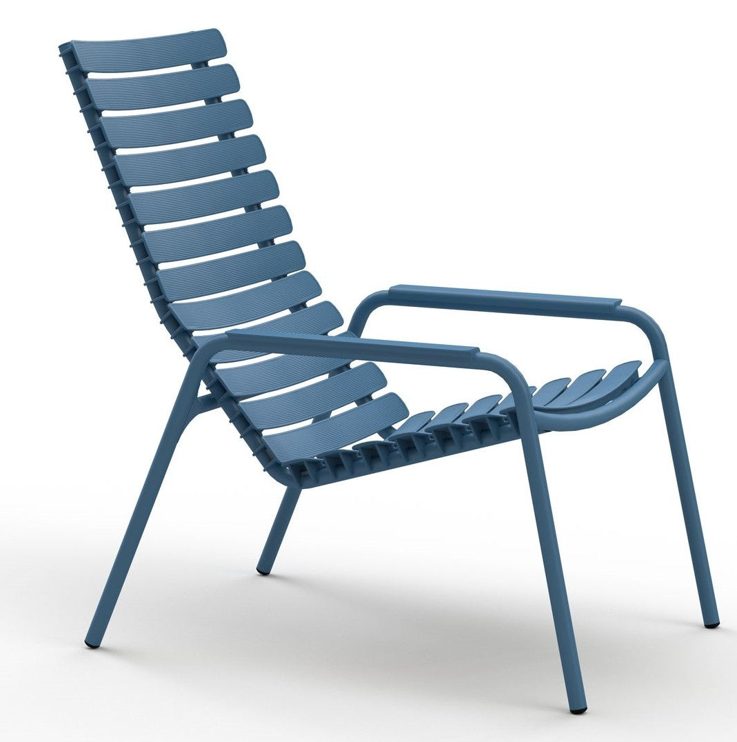 ReCLIPS Lounge chair with alu louvers, alu. arm, Blue