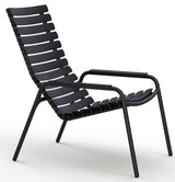 ReCLIPS Lounge chair with aluminum louvers, aluminum arm, Black