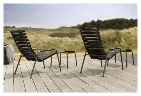 ReCLIPS Lounge chair with aluminum louvers, aluminum arm, Black