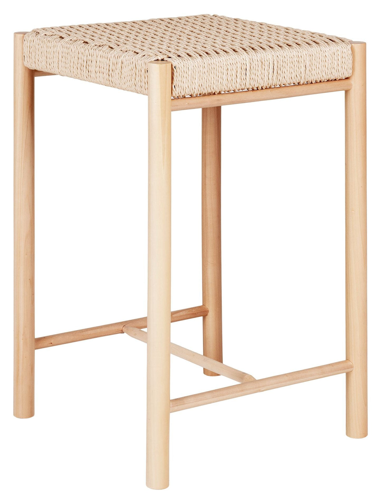 Abano Barstool in poplar with natural wicker seat