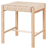 Abano Poplar stool with natural wicker seat, nature