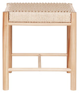 Abano Poplar stool with natural wicker seat, nature