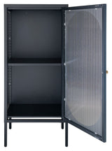 Adelaide Vitrineskab Black w. ribbed glass door, 35x50x110