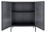 Adelaide Vitrineskab Black w. ribbed glass door, 35x90x110