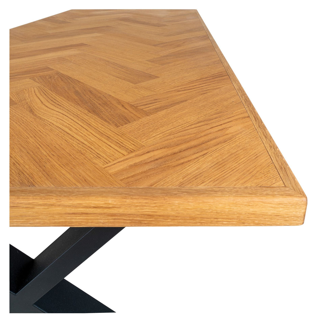 Bordeaux Dining table, Herringbone, Oak veneer with straight edge