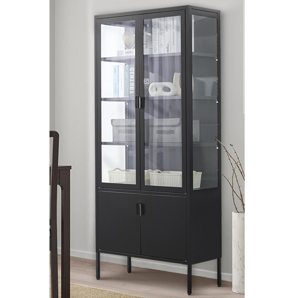 Brisbane Wine cabinet with 4 doors, Black