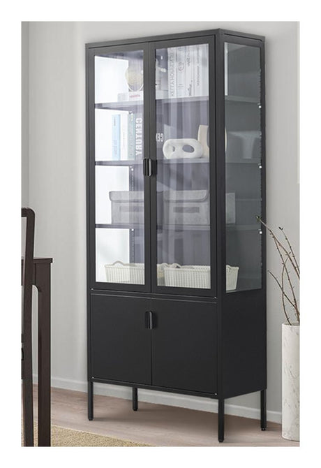 Brisbane Wine cabinet with 4 doors, Black