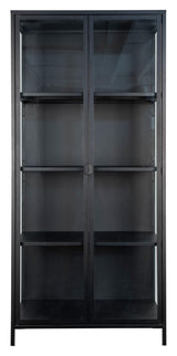 Brisbane Vitrine cabinet with glass doors, Black, H175