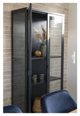 Brisbane Vitrine cabinet with glass doors, Black, H175