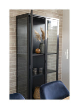 Brisbane Vitrine cabinet with glass doors, Black, H175