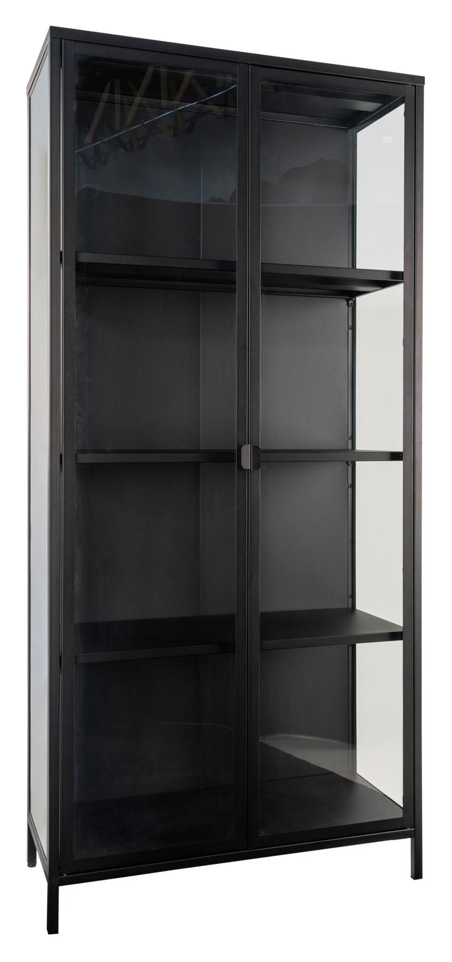 Brisbane Vitrine cabinet with glass doors, Black, H175