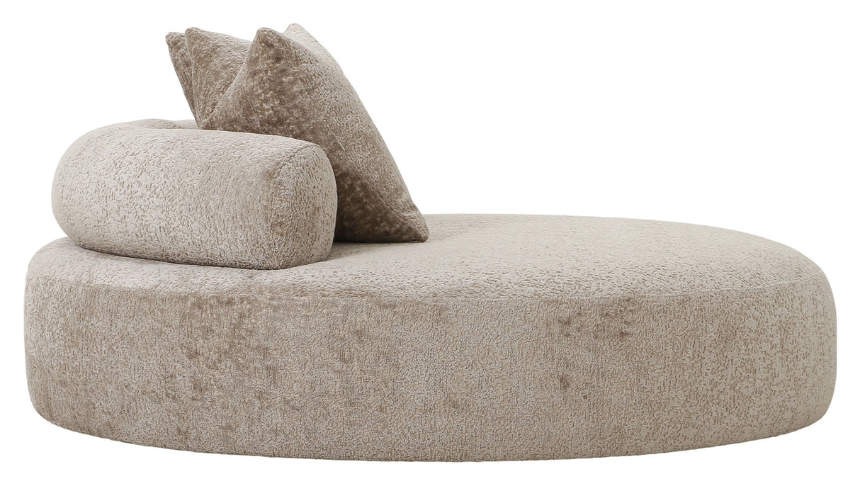 Cairo Daybed w. 2 Pillows, Chenille, Round, Nature