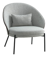 Canela Lounge Chair, Light gray with dark brown back and black legs