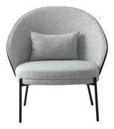 Canela Lounge Chair, Light gray with dark brown back and black legs