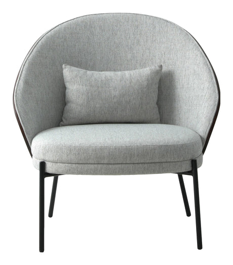 Canela Lounge Chair, Light gray with dark brown back and black legs