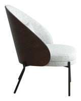 Canela Lounge Chair, Light gray with dark brown back and black legs