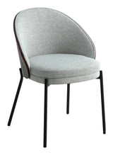 Canela Dining chair, light gray with dark brown back and black legs