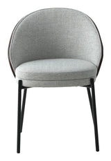 Canela Dining chair, light gray with dark brown back and black legs