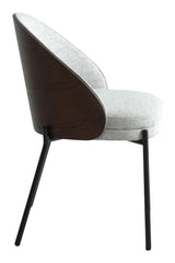 Canela Dining chair, light gray with dark brown back and black legs