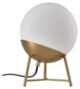 Chelsea Lamp in spherical white glass and brass socket