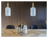 Chelsea Pendant in cylindrical, White glass and brass socket