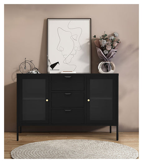 Dalby Sideboard with glass doors, Black