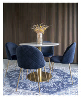 Geneve Dining chair, Blue velvet