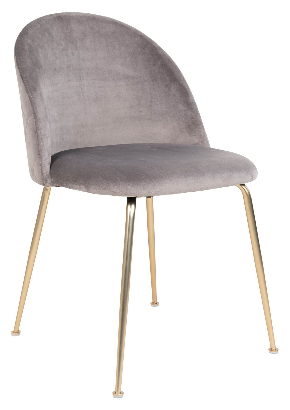 Geneve Dining chair, gray velvet, brass look