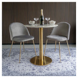 Geneve Dining chair, gray velvet, brass look