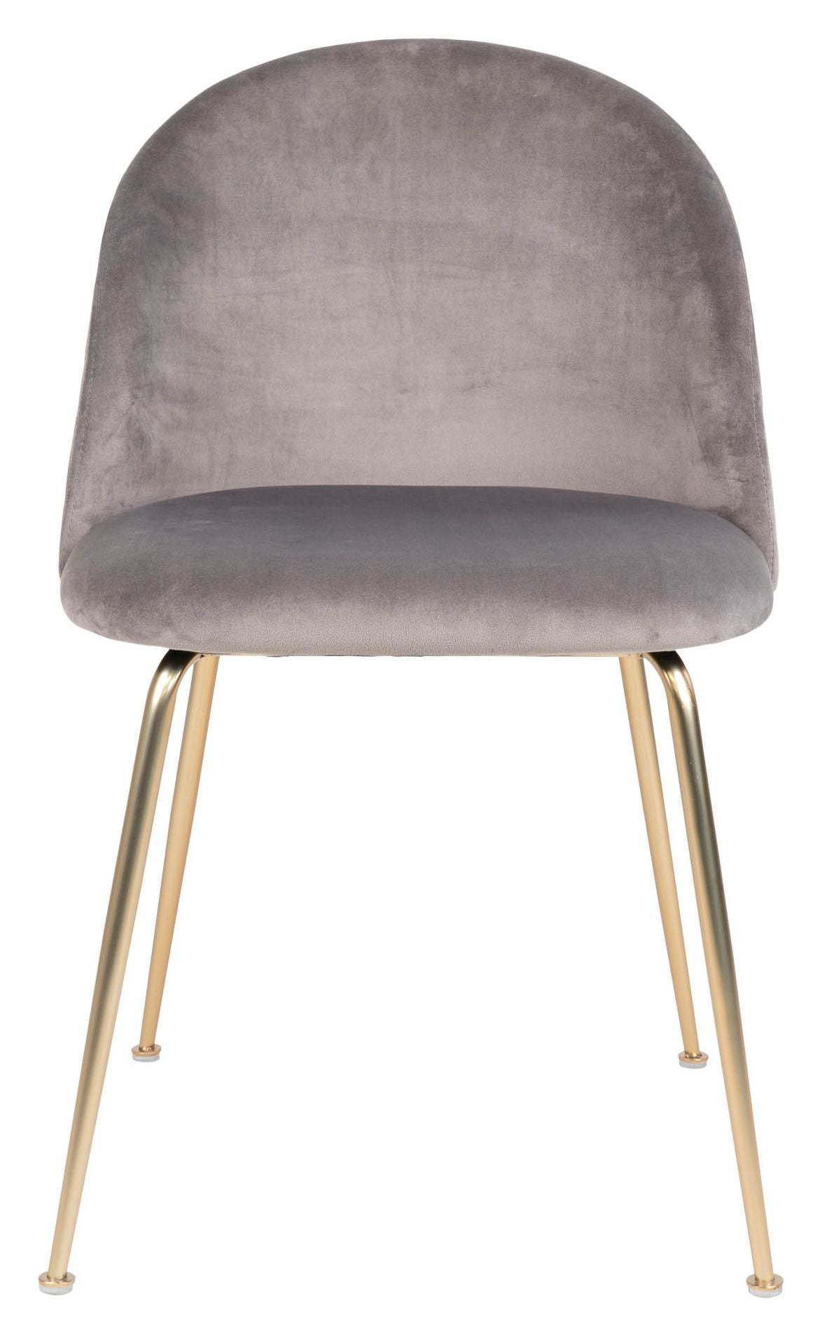 Geneve Dining chair, gray velvet, brass look