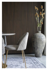 Geneve Dining chair, gray velvet, brass look