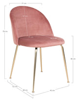 Geneva Dining chair, Rosa velour