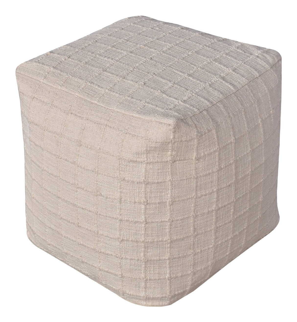 Guna Pouf, Hand Woven, Off-white, 40x40