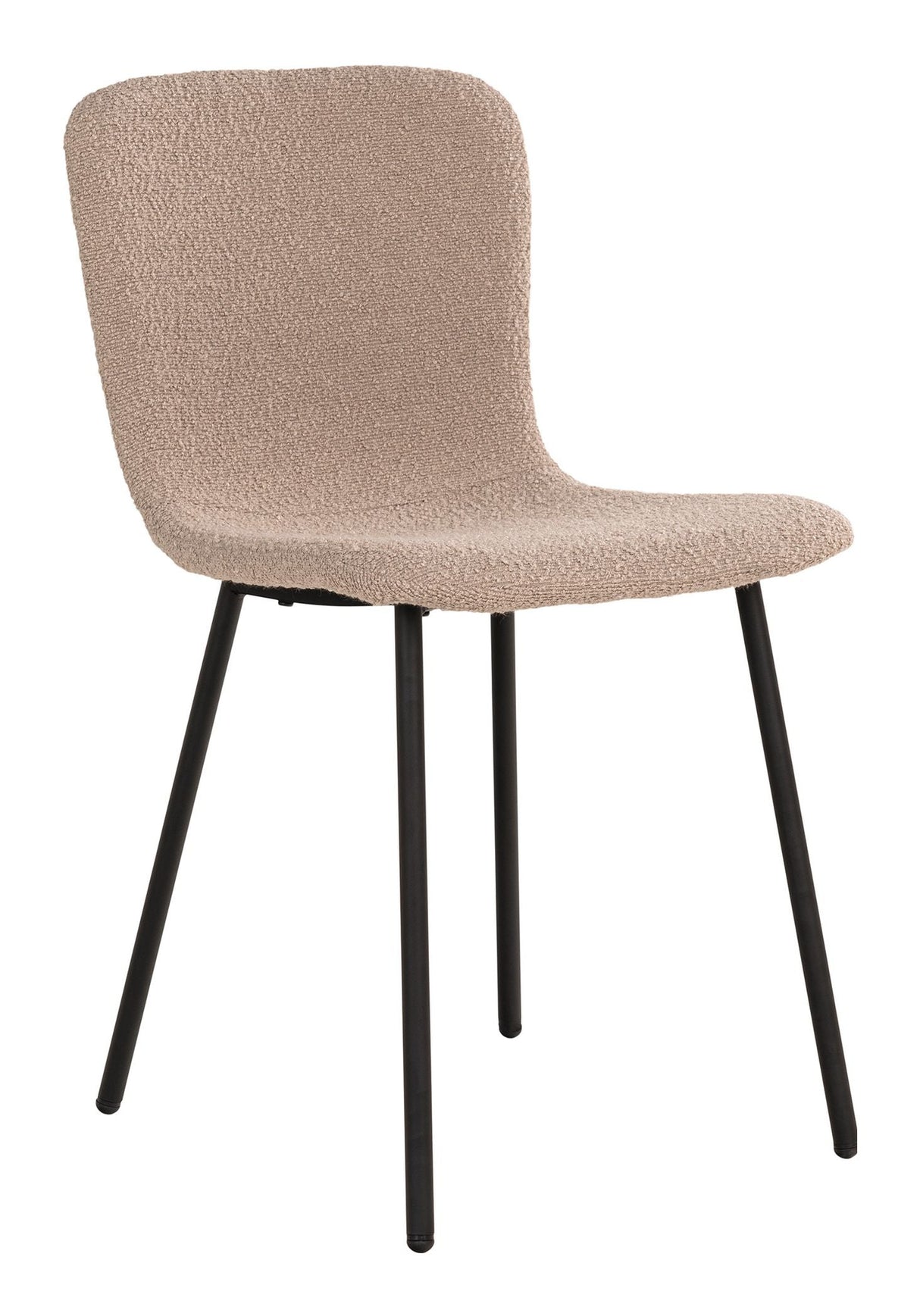 Halden Dining chair, Bouclé, Beige with black legs